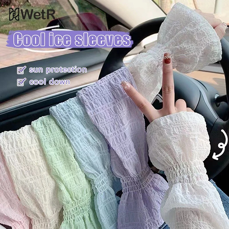 Loose Arm Warmers Long-sleeved Mesh Glove Anti-UV Lace Arm Warmers Sunscreen Sleeve Ice Silk Sleeves Sun Protection Cover 