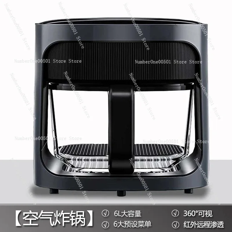 Nueva Freidora de Aire 3 en 1 2025: Horno, Vapor y Fritura Inteligente, Sin Necesidad de Voltear, Interior de Vidrio, Electrodoméstico de Cocina 4.5L 6L