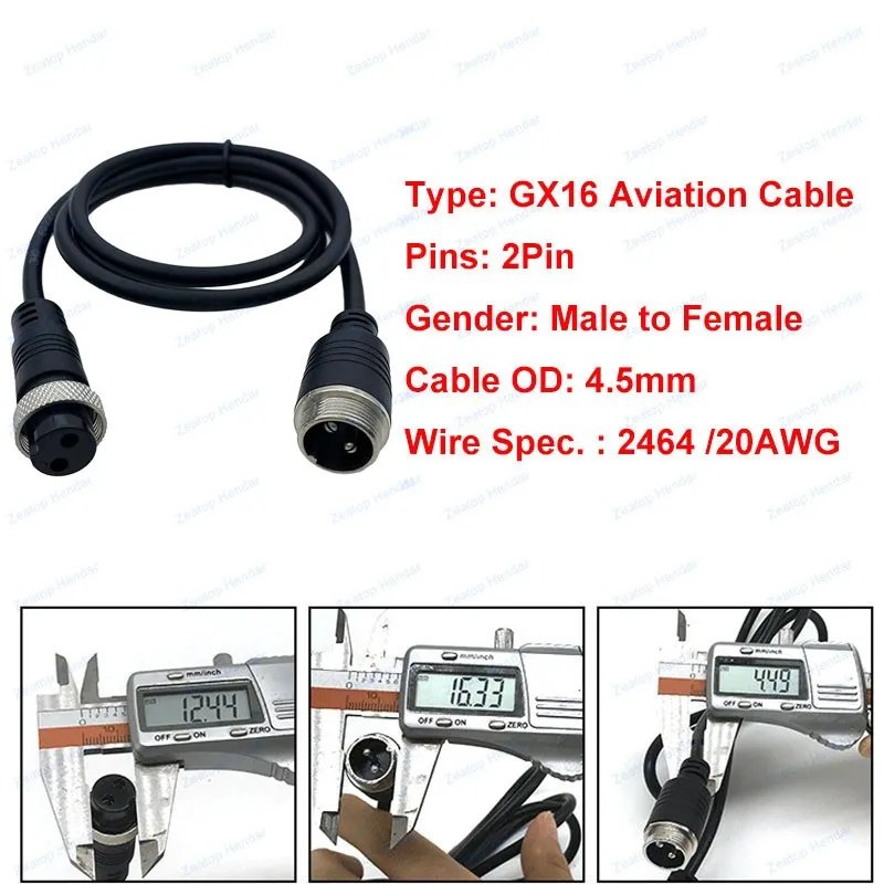 1Pcs GX16 2 3 4 5 6 7 8 10 Pin Male to Female Extension Cable GX