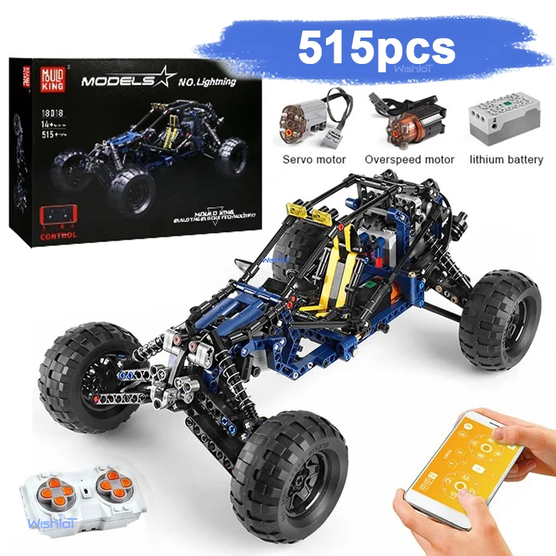 

MOULD KING 18018 Technical Car Toys The MOC-3028 APP&RC Motorized Blue Lightning Buggy Model Building Blocks Bricks Kids Gifts