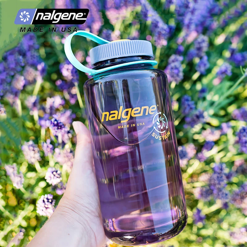 Nalgene-Sports Wide Mouth Water Bottle, Portable Drinking Bottle, Outdoor, Travel, Hiking, 500ml, 1000ml