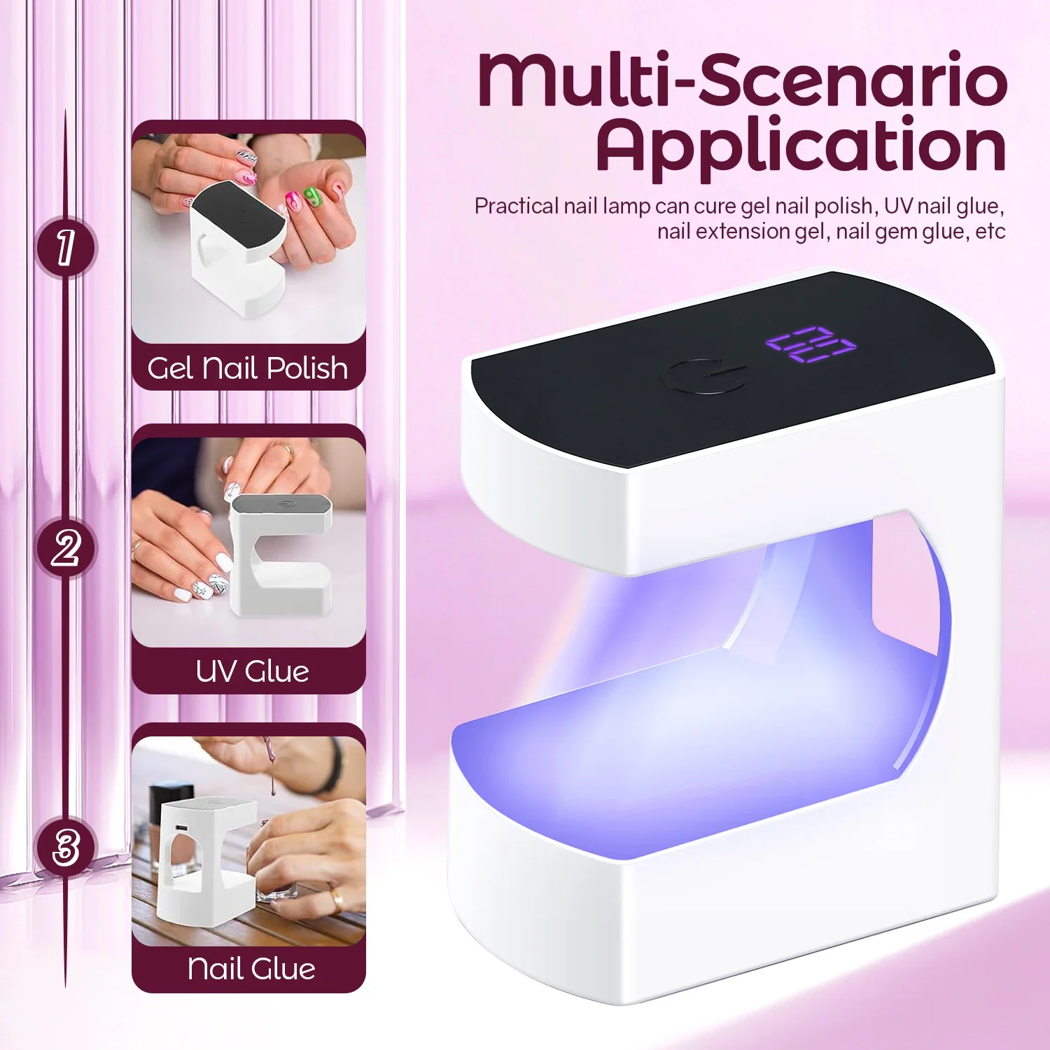 Mini Portable USB Nail Lamp LED&UV Manicure Machine For Curing Gel Polish Fast Drying Nail Dryer With Smart Sensor Nail Art Tool