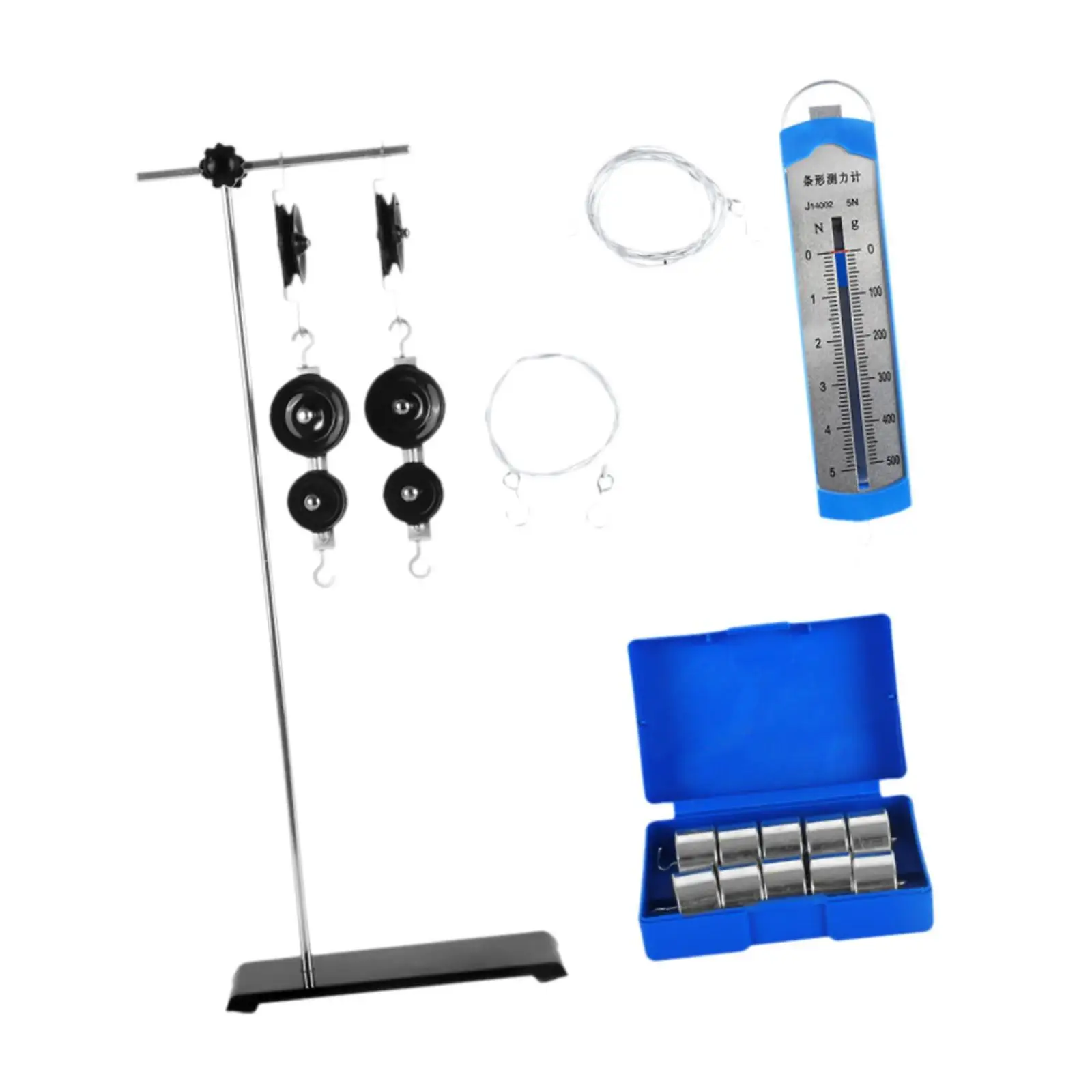 Physics Experiment Pulley Set Teaching Aids Sturdy Metal Hook Code Box Educational Science Experiment Force Meter Teaching Tool
