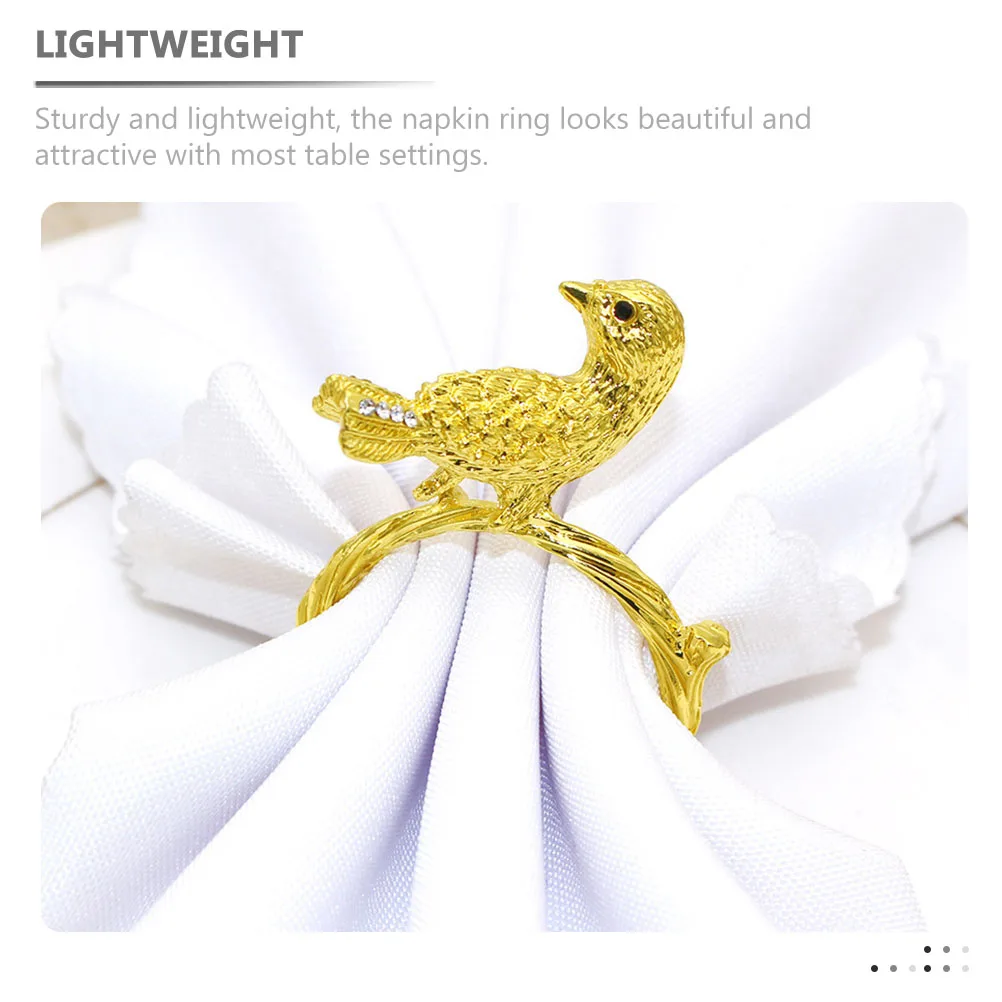 

4 Pcs Napkin Ring Decorative Alloy Fine Craftsmanship Modern Table Decorations Bird Design Wedding Dinner Party Christmas New