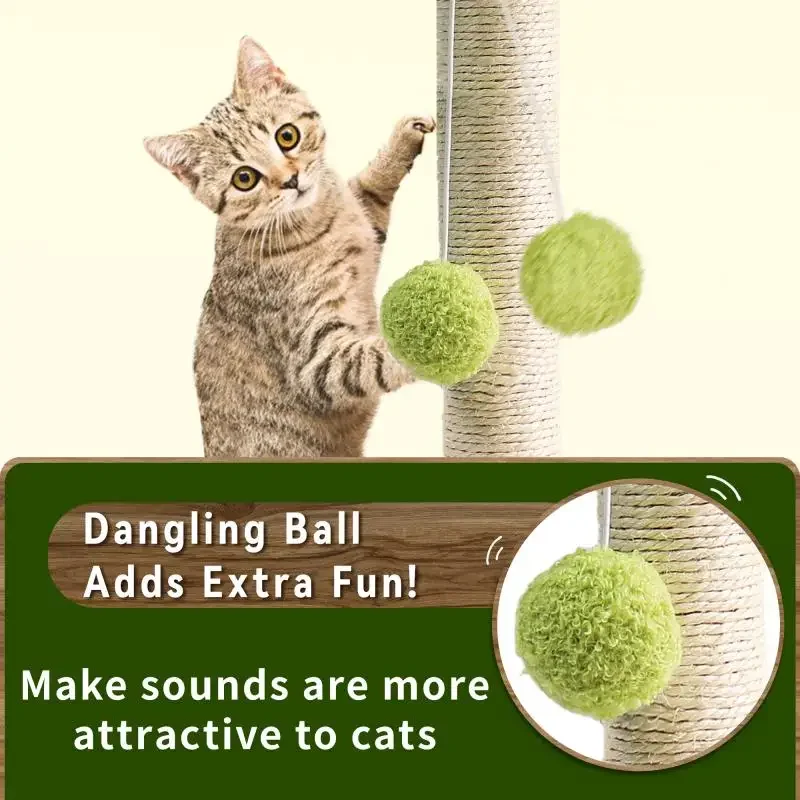 Cat Scratching Post For Kitten Cute Green Leaves Cat Scratching Posts with Sisal Rope Indoor Cats Posts Cat Tree Pet Products