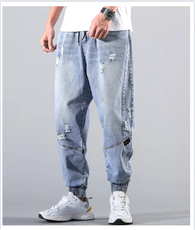 Streetwear Hip Hop Cargo hose Herren Jeans Cargo hose elastische Harun Hose Jogger hose 2023 Herbst und Winter