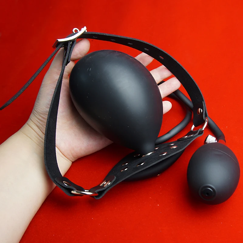 BDSM Inflatable Gag with Removable Pump,Silicone Tongue Depressor Mouth Gag Ball Slave,Bondage,Sex Toys for Couples,Adult Games