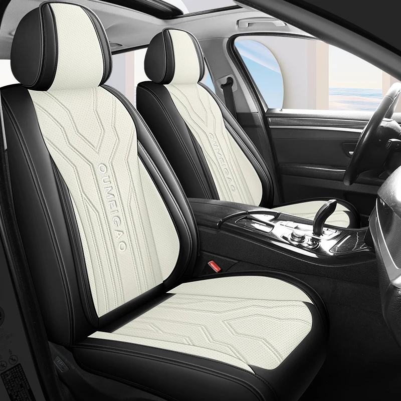 

Five-seat car seat covers, three-dimensional design, all-season use, sleek lines, fits most vehicles.
