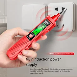 Caneta Teste de Tensão Digital, Live Wire Identification, Eletricista Especial Indução Inteligente Instrumento Elétrico, VD807, 1Pc ferramentas para eletricista chave teste