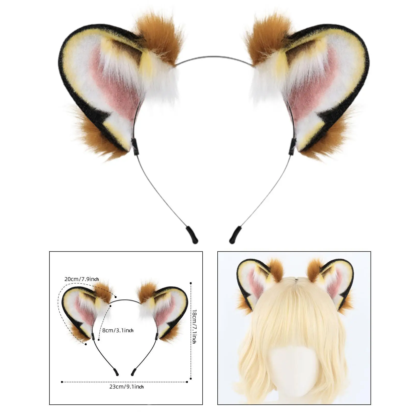 Tiger Ears Hair Hoop Cute Headpiece for Animal Themed Parties Holiday Night Club