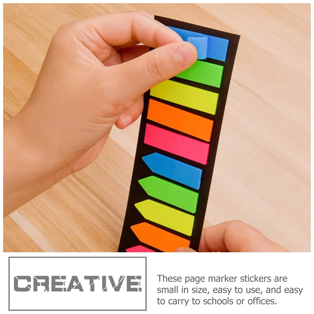 8 set 8 Sets Sticky Tabs Page Markers Premium PET Smooth Writing Colorful Bookmarks Self Adhesive Repositioning Reading Notes