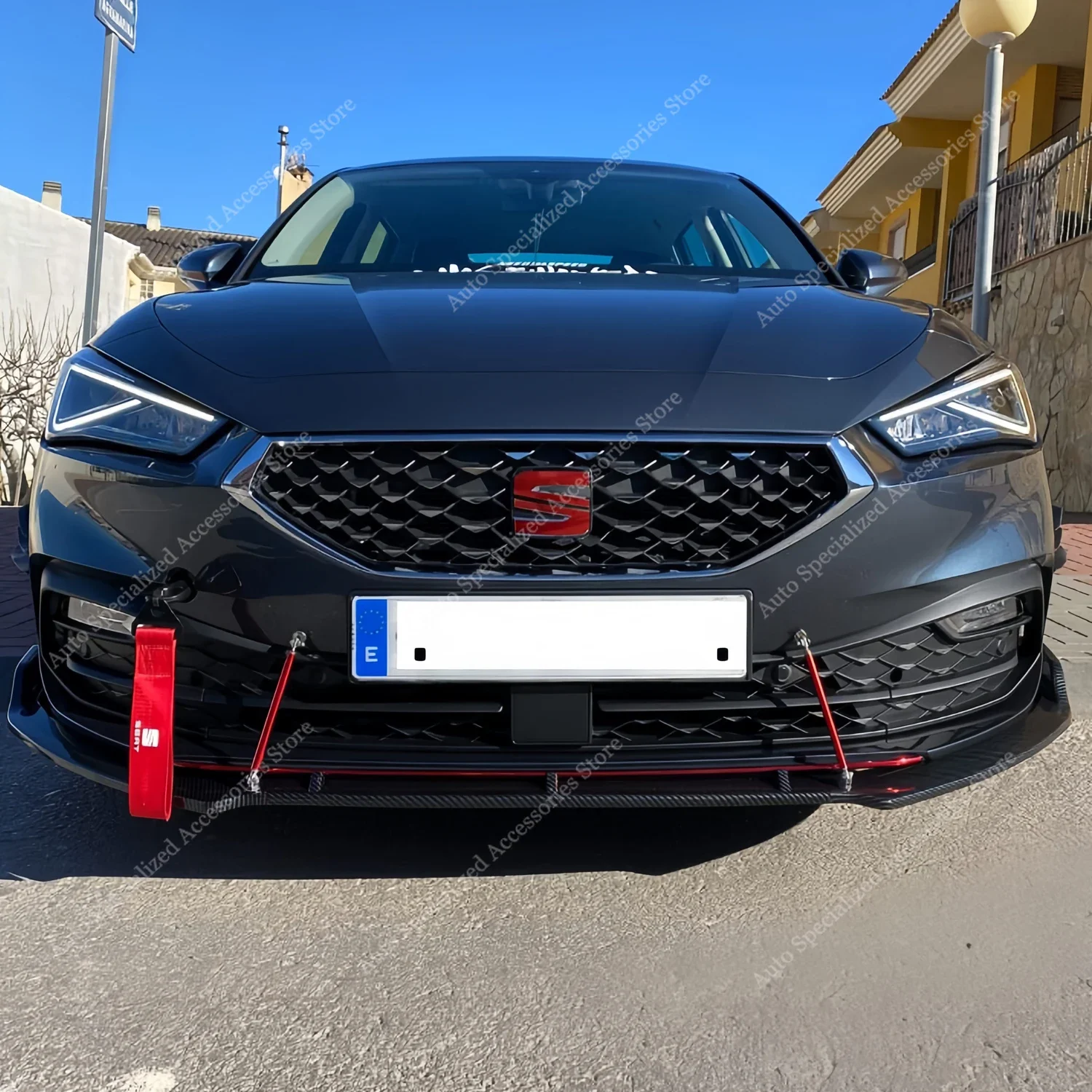 For Seat Leon MK4 KL Front Bumper Lip Spoiler Splitter Diffuser Retrofit S/S S/C S/T TSI TDI EVO 2021-2024 Bodykits Tuning