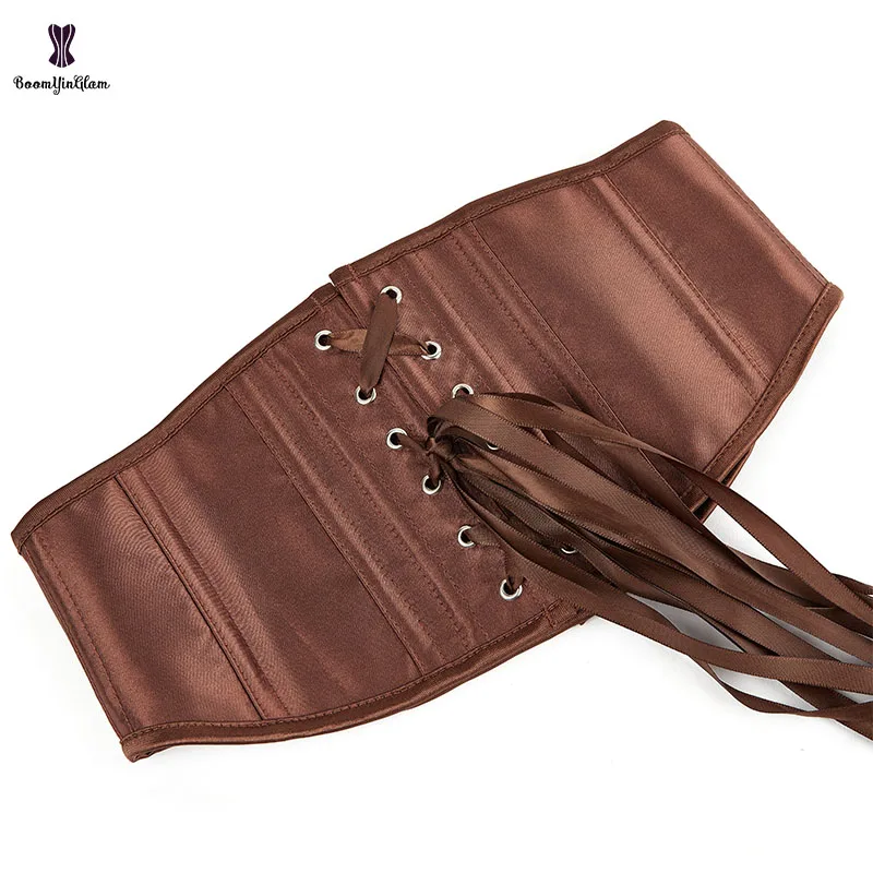 Brown Steampunk Women Clothing Underbust Body Shaper Mini Belt Waist Cincher Training Corset Plus Size Xs-xxl