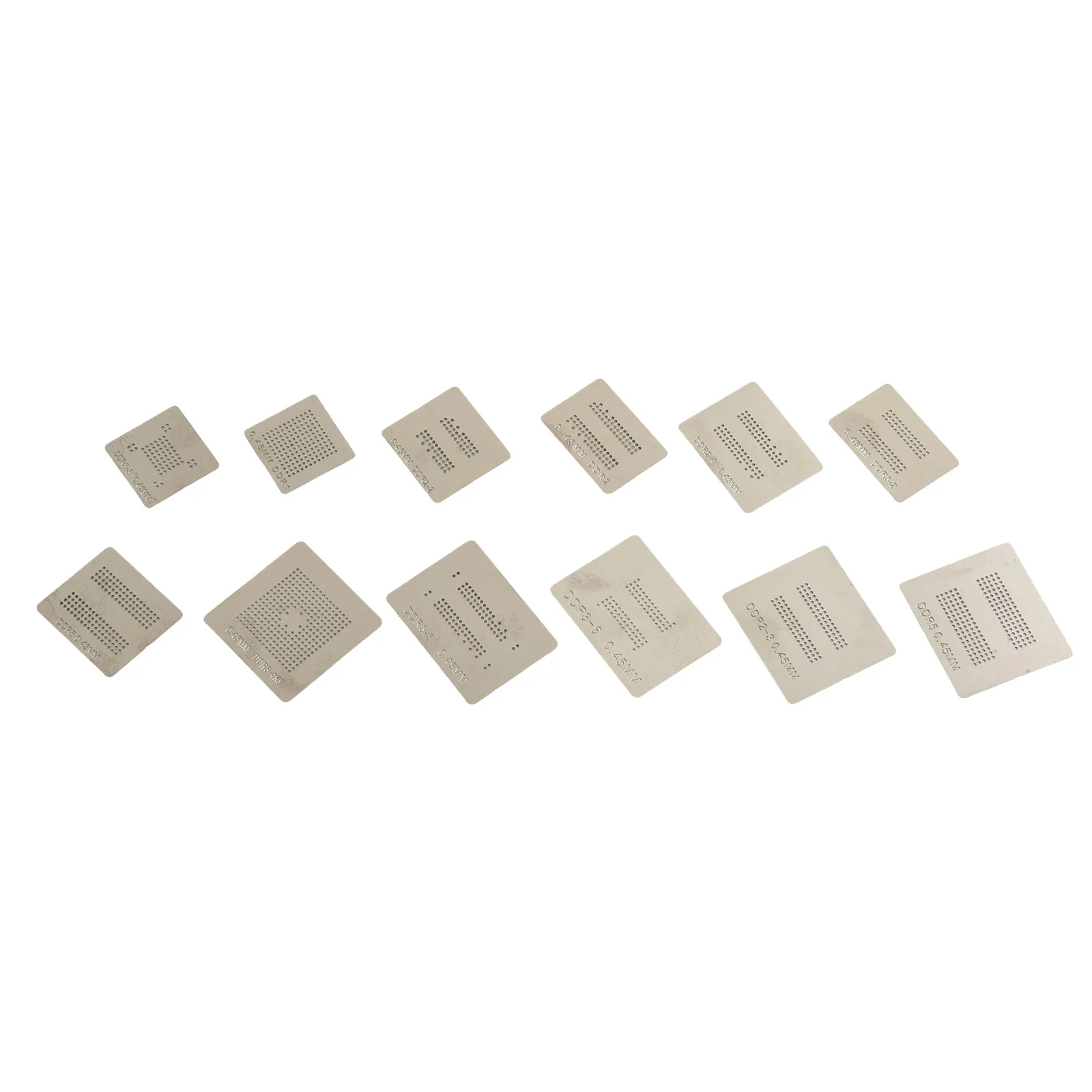 12 14 20 Pcs For Bga For Memory Reballing Stencils Set DDR1 To DDR7 NAND Steel Mesh With Direct Heating Bracket For Chip Repair