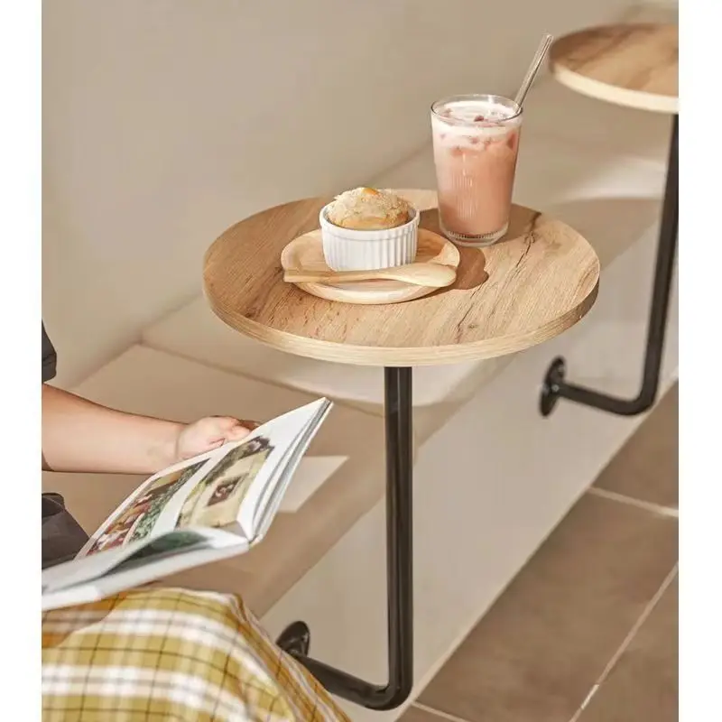 Modern beverage shop cake shop internet celebrity wall mounted small round table wall mounted table