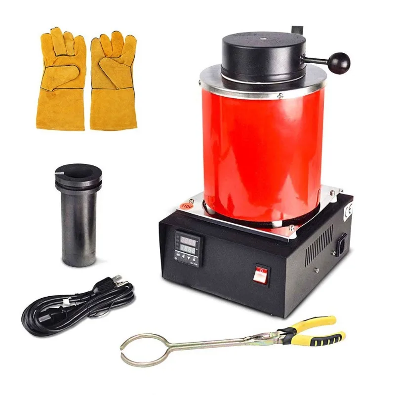 2KG portable gold melting machine, gold, silver and aluminum metal smelting equipment, jewelry smelting crucible equipment