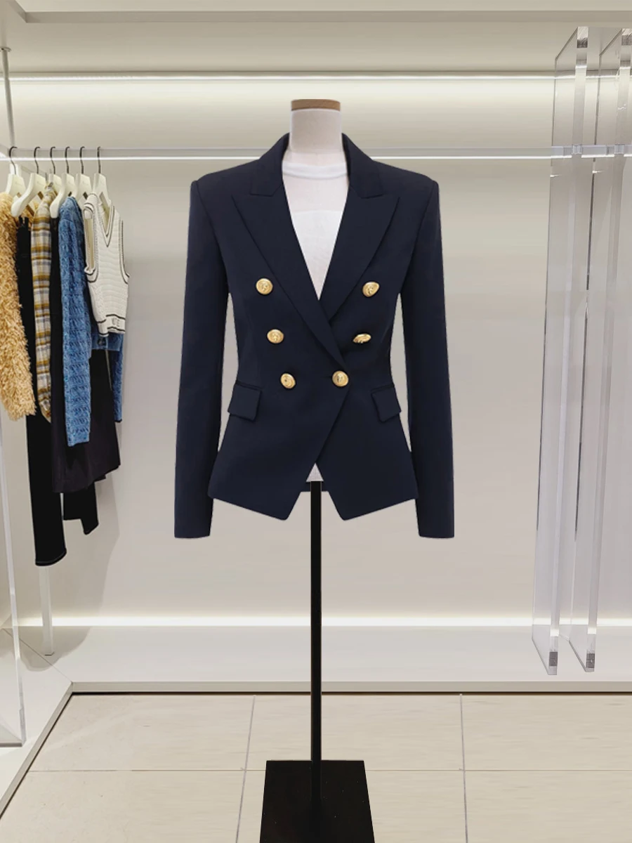 

Faionable Classic Double-Breasted Slim Fit Women's Coat 2025 Autumn Commute Sle Straight Cut Waist-Cinching