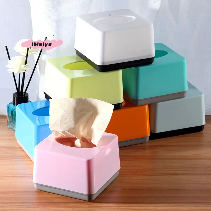 M-Modern Plastic Square Tissue Box Cover Holder-Decorative Holder/Organizer for Bathroom Vanity Countertop, Night Stands,Office