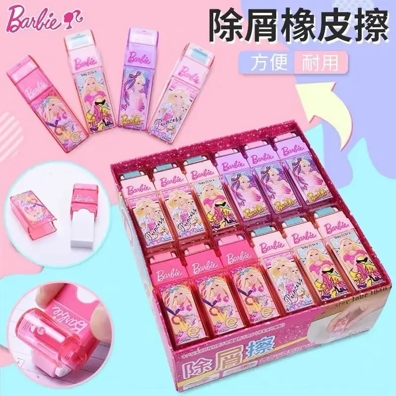 Barbie Fashion Roller Eraser Creative Cartoon Soft Durable Flexible Pink Eraser Girl Gift Boys Stationery School Supplies Set