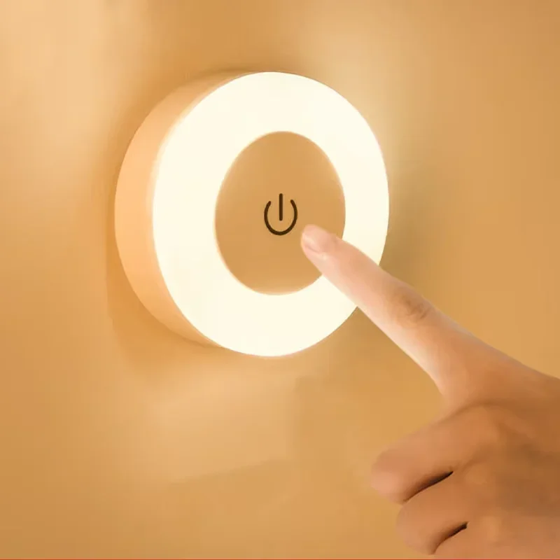 Wall Light, LED Rechargeable Energy Saving Touch Eye Protection 3 Color Modes for Staircase Dormitory Camping Outdoor Garden