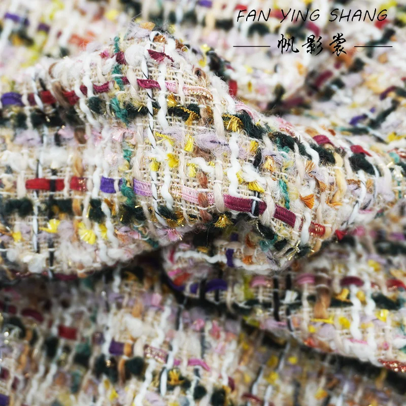 

Весна-зима 2022, цветная шерстяная твидовая ткань окрашенная в пряже для пальто Telas Costura Tissus Couture ткань, швейный стуф Tecido Clo