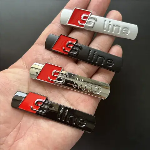 메탈 자동차 바디 사이드 배지 리피팅 엠블럼 S라인 A6 A3 A4 A5 A8 S3 S4 S5 S6 S7 S8 SQ5 SQ7 Q5 Q7 Q8 RS3 RS4 RS5 3D 스티커