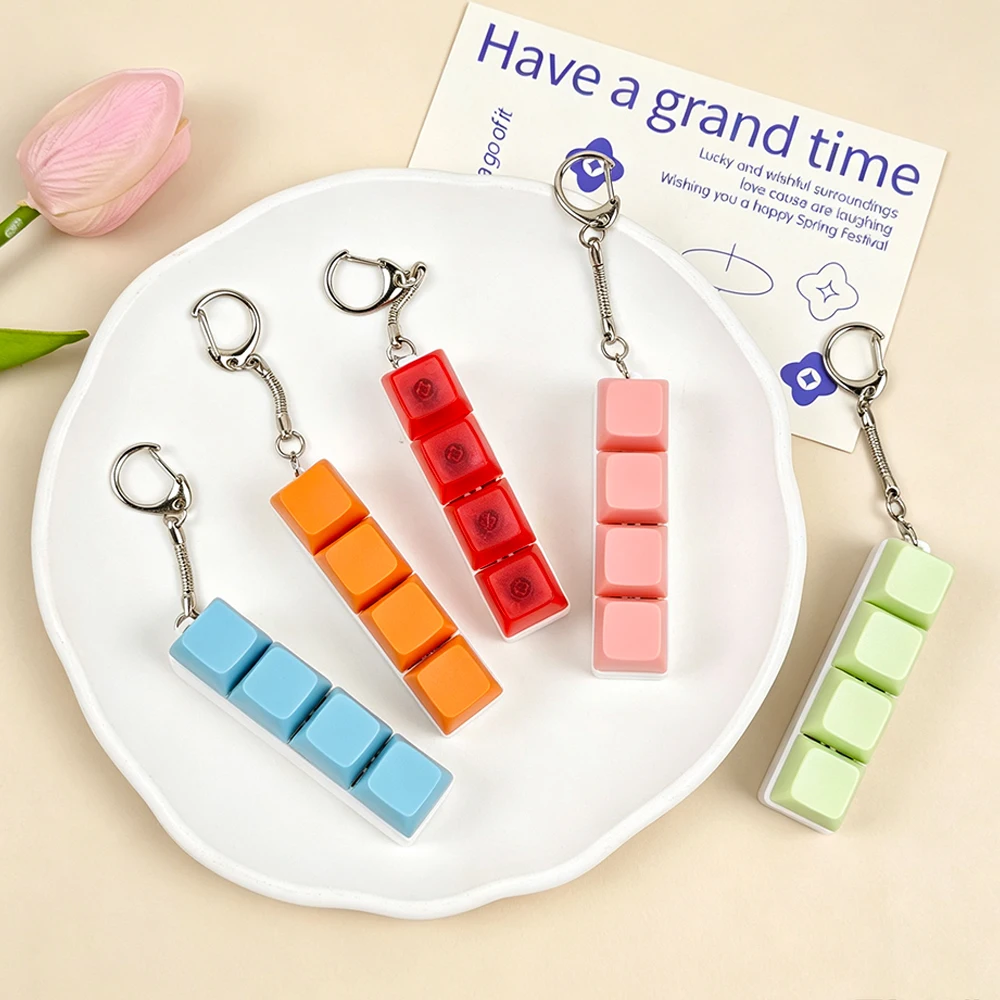 Creative Keyboard Keyring Simple Relieve Stress Toys Keychains Handbag Ornaments Jewelry Party Gifts Car Key Accessories