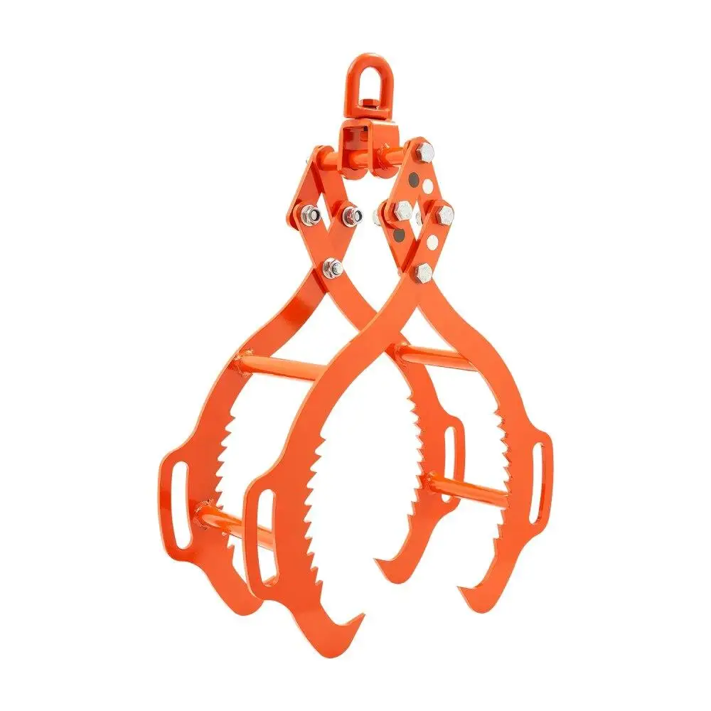 

36in Lifting Tongs 4 Claw Heavy Duty Steel Grapple Swivel Tool for Firewood Moving and Logging