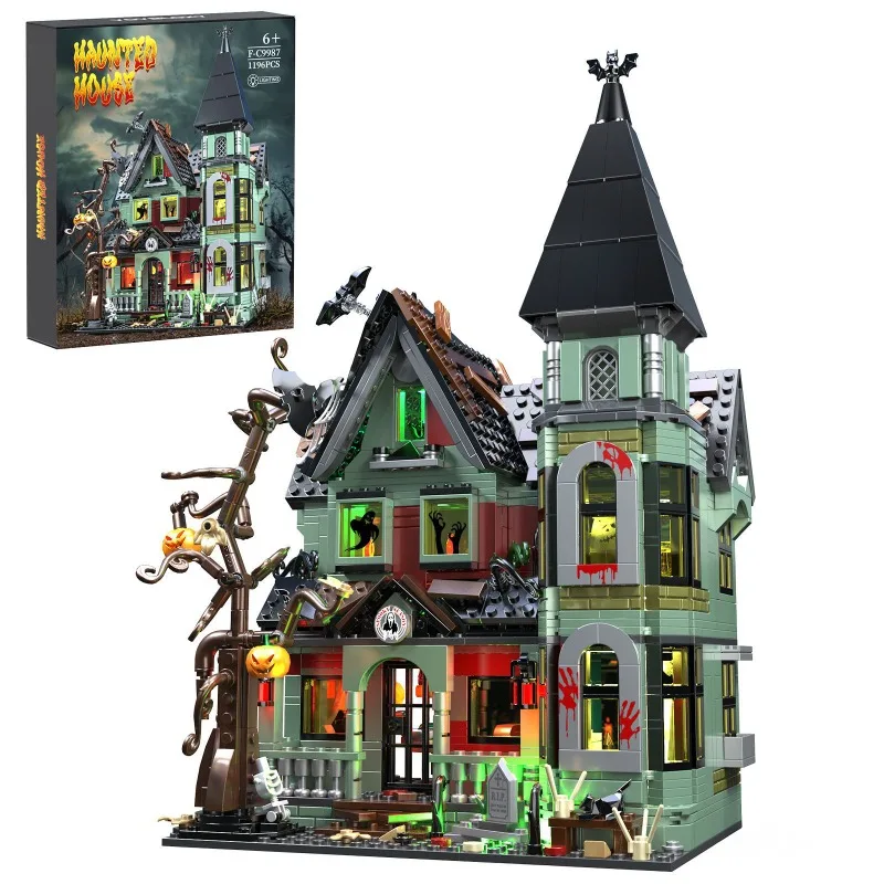 1196PCS MOC Halloween series building blocks assembled horror building house game brick toy holiday gift