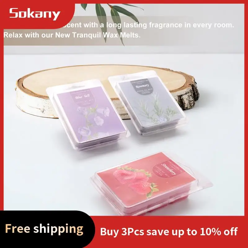 A59E-12 Pack de cire parfumée fondre la cire carrée, fondre la cire parfumée, cire de soja fondue pour les chauffe-chaîne, coffret cadeau carré de cire, cire en poudre pour bébé