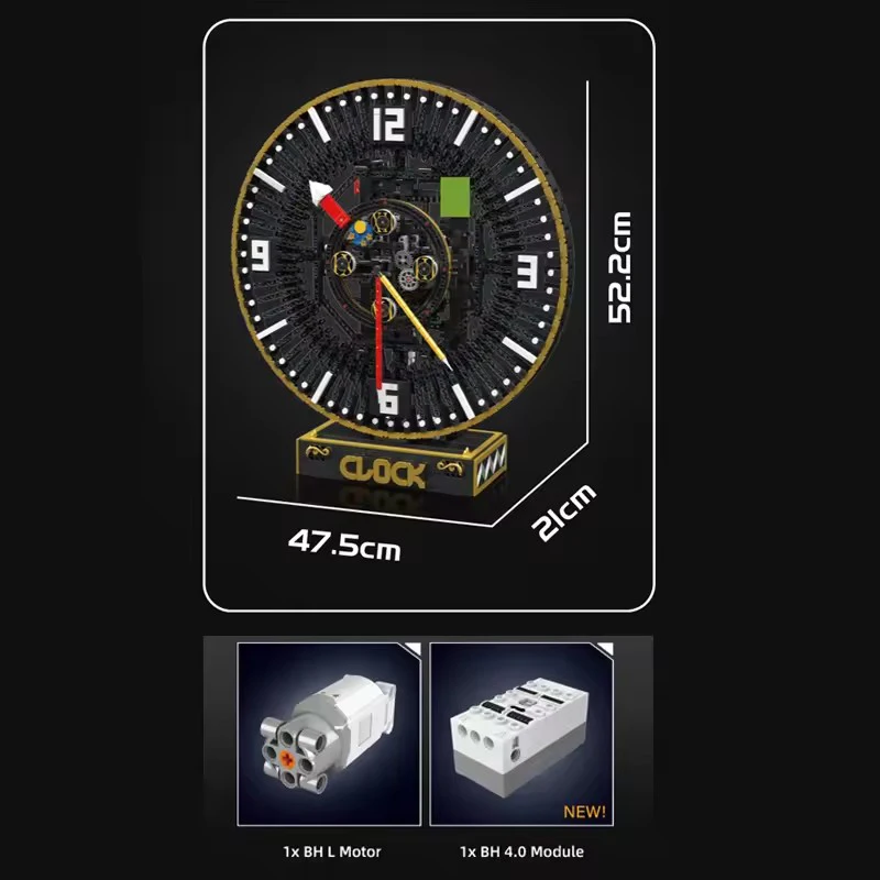 

Desk Decor Mould King 10160 Idea Mechanical large Clock Building Block Creative Brick Assembly Puzzle DIY Toy Kid Christmas Gift