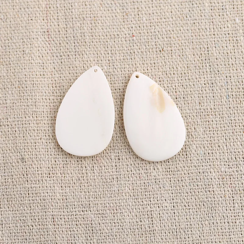 B&F Water Drop Shell Pendant Beads, Handmade Natural stones beads, Polished Stones for jewelry Making Supplies