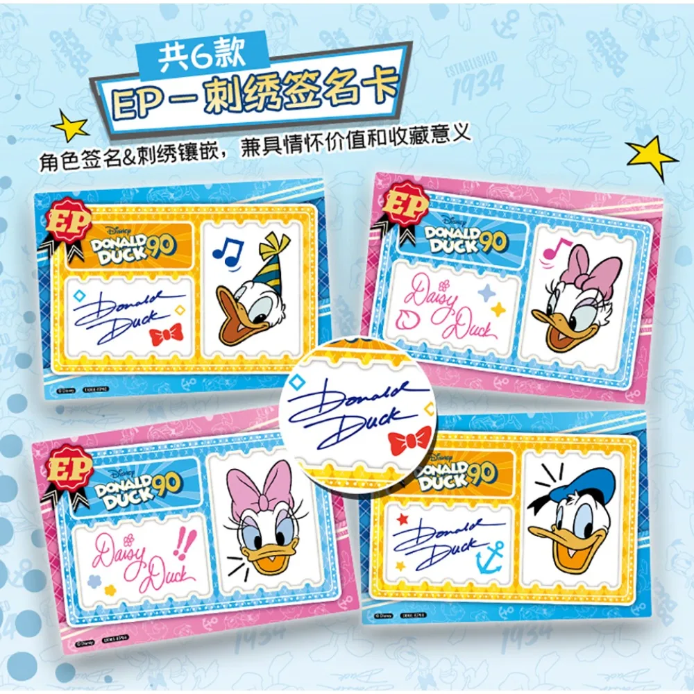 การ์ดสนุก Disney Donald Duck การ์ดการ์ตูนน่ารักอะนิเมะ 90th ANNIVERSARY ศิลปะอินเทรนด์หลายสไตล์คอลเลกชันการ์ดเด็กของขวัญ