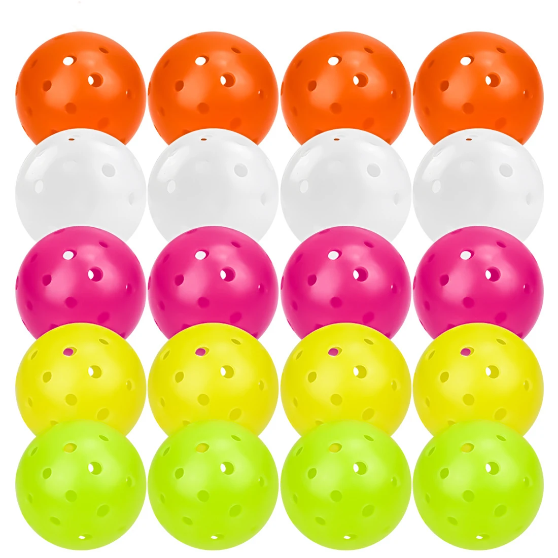 

12Pcs/ Set Outdoor Pickleballs 40 Holes Rotation Molded ONE-Piece High Bounce & Durable 5 Colors to Choose