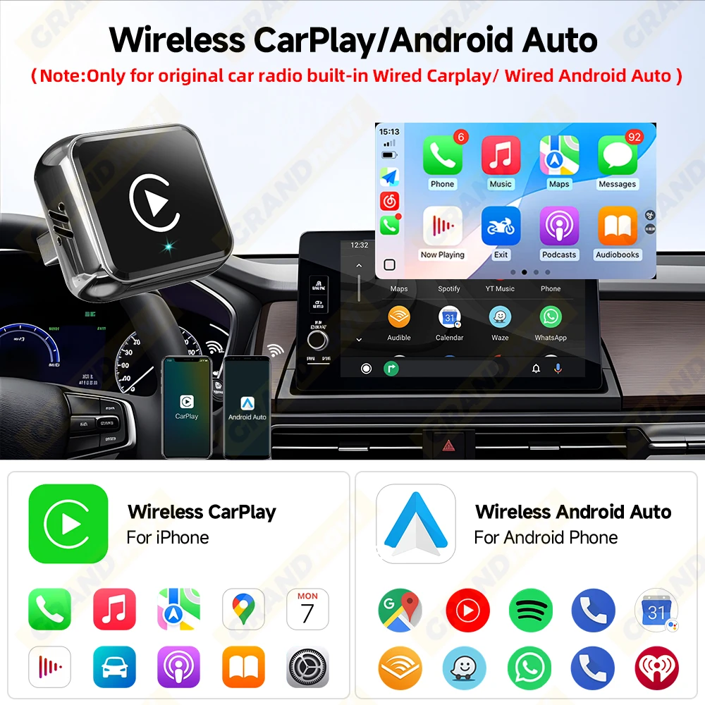 محول Carplay اللاسلكي الصغير USB التوصيل والتشغيل واي فاي بلوتوث آيفون Airplay Android Auto 3in1 Box Connect Carplay #3