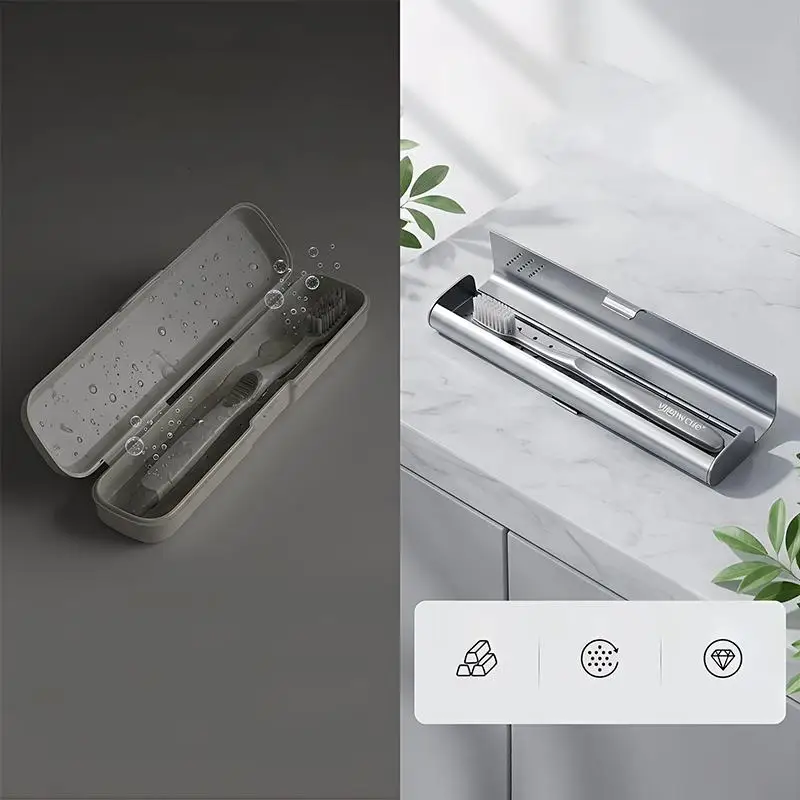 Empty Aluminum Toothbrush Travel Case, Portable Travel Toothbrush Holder, Durable Manual Tooth Brush Box Container