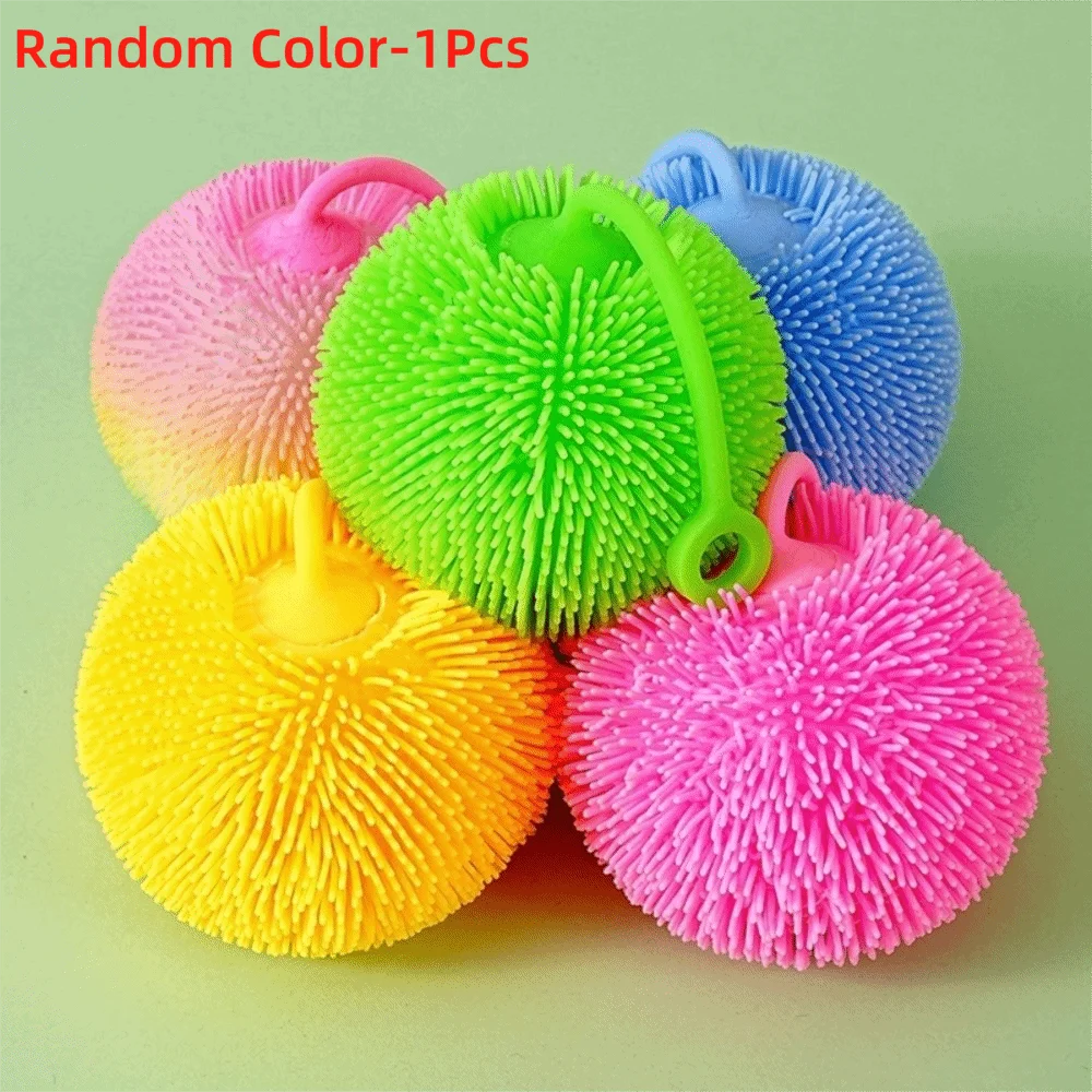 Creative Random Color Spiky Stress Ball TPR Soft Luminous Toy Stress Relief Stress Relief Toy Birthday Gift