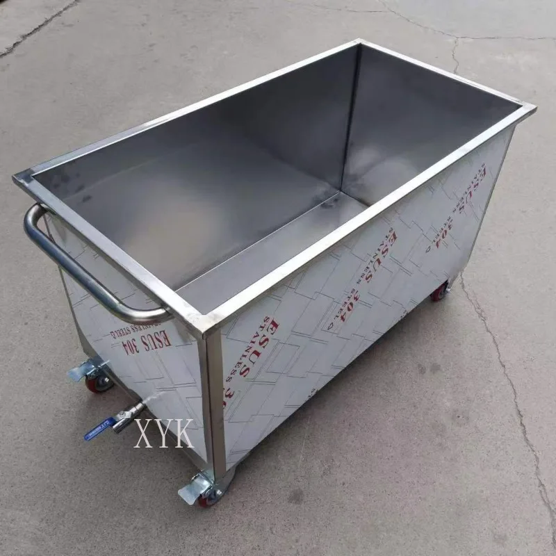 Customizable 304 Commercial Stainless Steel Water Tank Rectangular Mobile Thawing Soaking Storage Cleaning Sink
