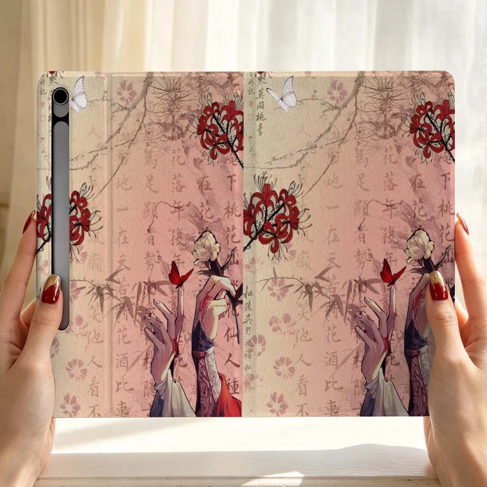 The Red Thread For Samsung Galaxy Tab S11 S10 S9 S8 S7 S6 A9 A8 A11 Lite FE Plus Pen Tray Tablet Case Soft