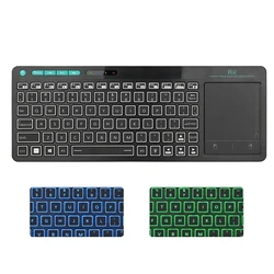 Rii-teclado inalámbrico K18Plus/K18S, 2,4G, con Touchpad, número de ratón, numérico, USB retroiluminado para Android TV BOX Smart TV PC