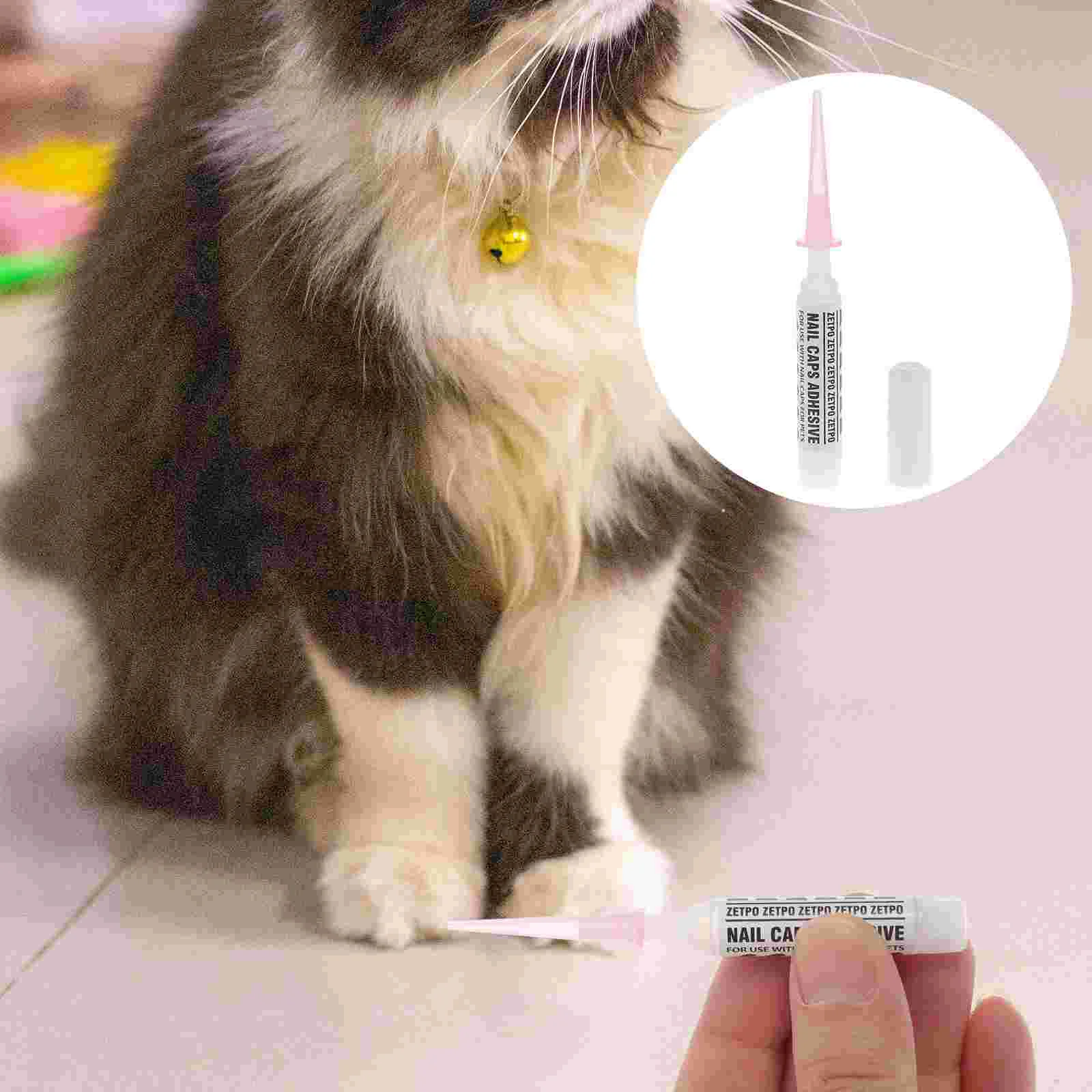 

10pcs Pet Dog Cat Nail Covers Claw Paws Caps Gel Protector Adhesive Glue Pet Accessories(with Pointed)