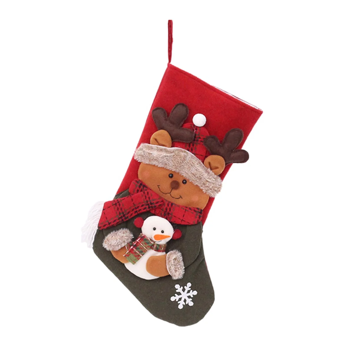 

Christmas Stockings Christmas Stocking Bag for Stairs Fireplace Hanging Christmas Home Decor, Reindeer