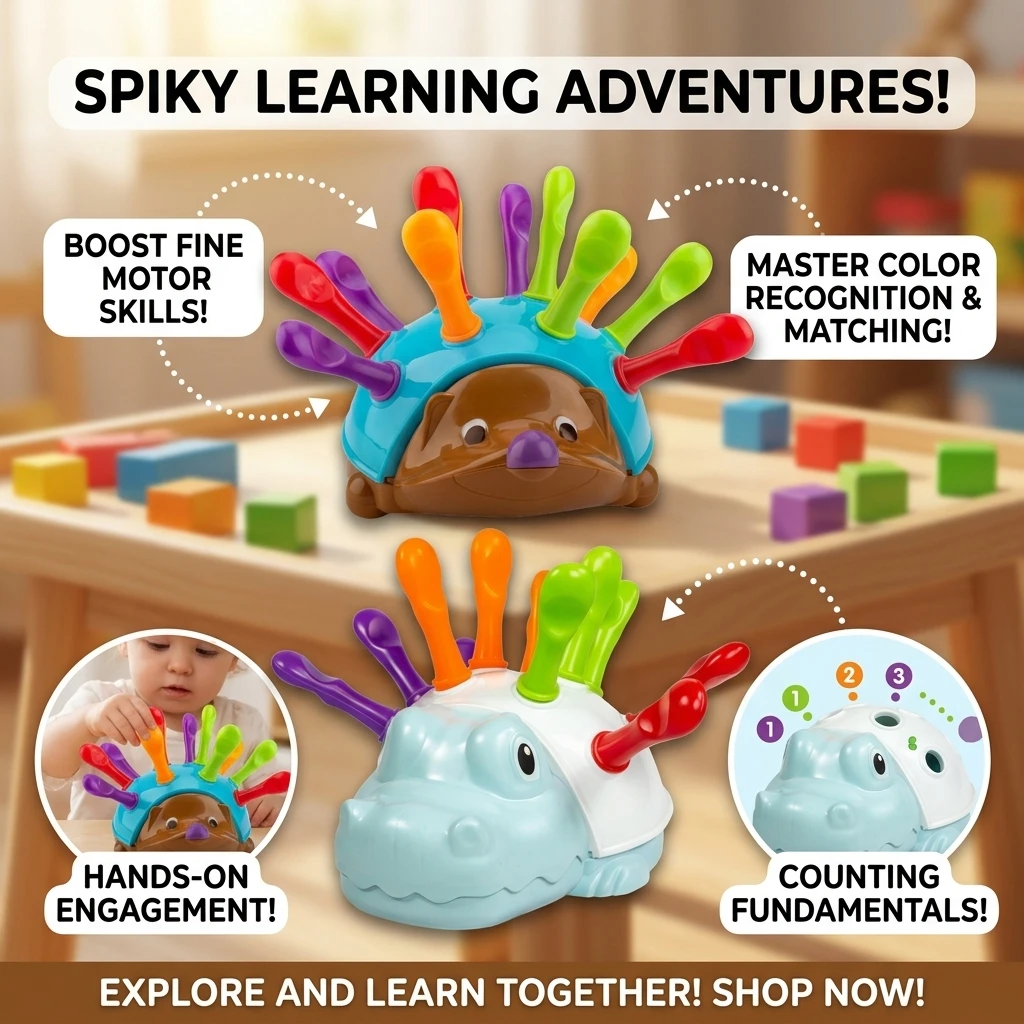 Hedgehog Montessori Baby Toys Hand-eye Coordination Fine Motor Training Develop Concentration Children Sensory Educational Toy