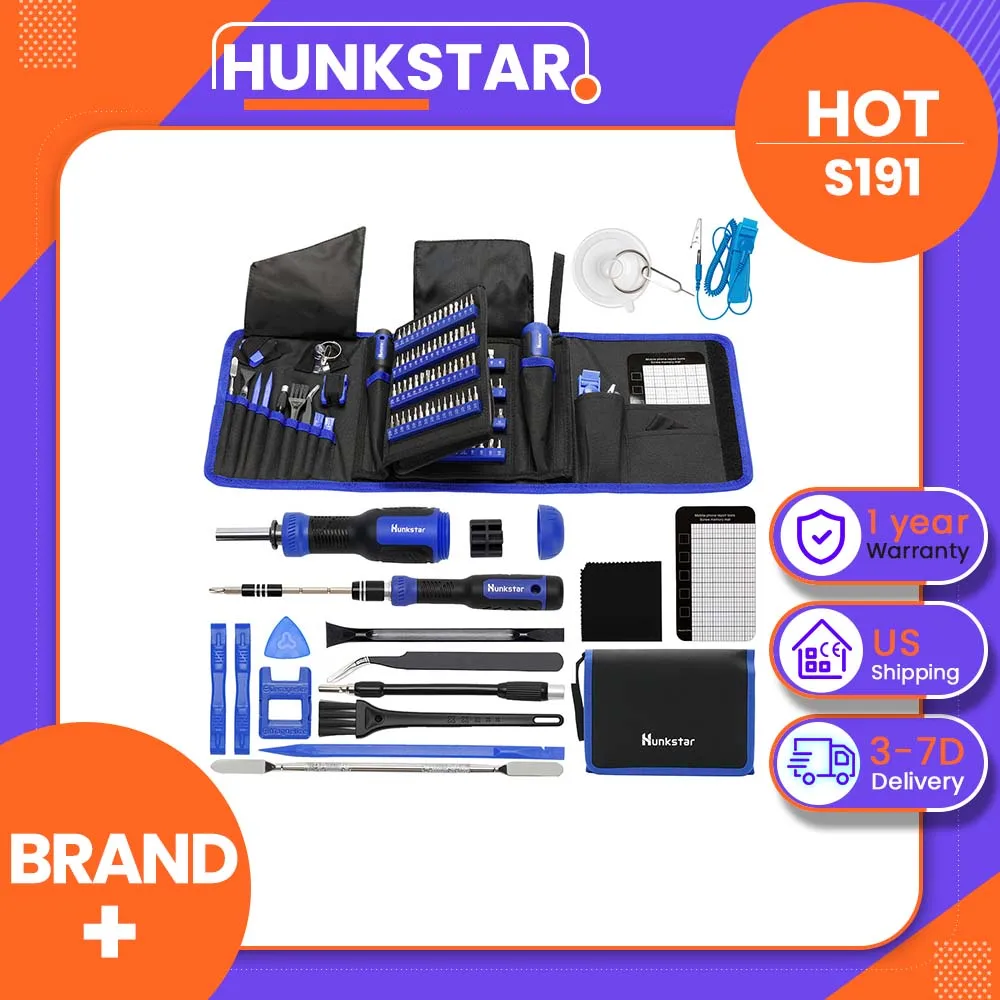 Hunkstar S191 Multifunctional Screwdriver Set – 120pcs 4mm Precision Bits, 44pcs 1/4