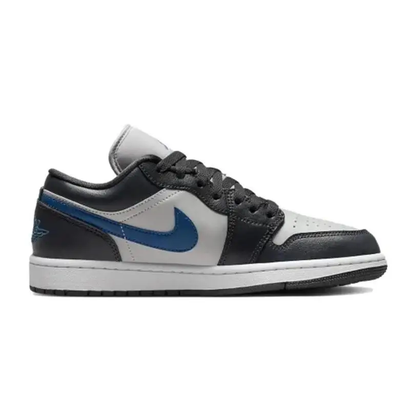 【Customize】Air Jordan 1 Vintage Basketball Shoes Unisex Low-top Black/grey/blue Sneakers shoes DC0774-040