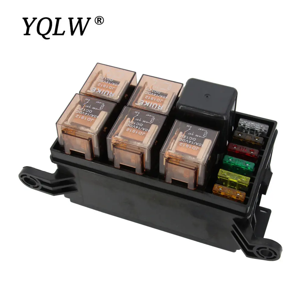 

6 Ways Auto Relay Fuse Box Assembly With 4P 12V 40A+5PCS 5P 12V 40A Relay Auto Car Insurance Tablets Fuse Mounting Fuse Box