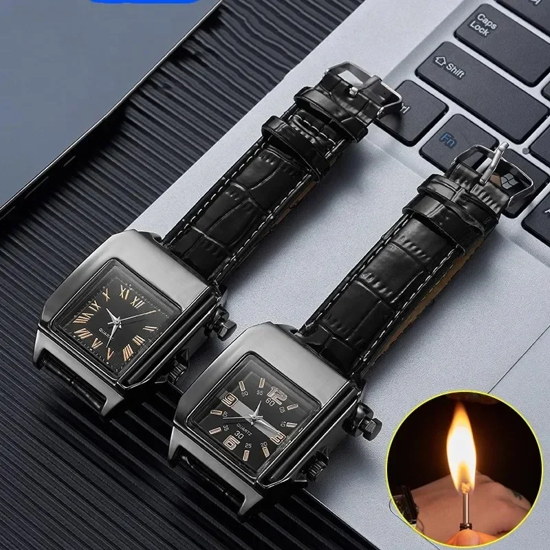 Creative Electronic Watch Kerosene Match Lighter Fashionable And Minimalist Essential For Successful Men\'s Watch Shapes