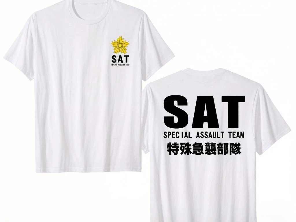 Men's Short Sleeve T-shirt Japanese Special Assault Team Riot Control Casual Cotton Shirt Streetwear Fashion Men's Clothing