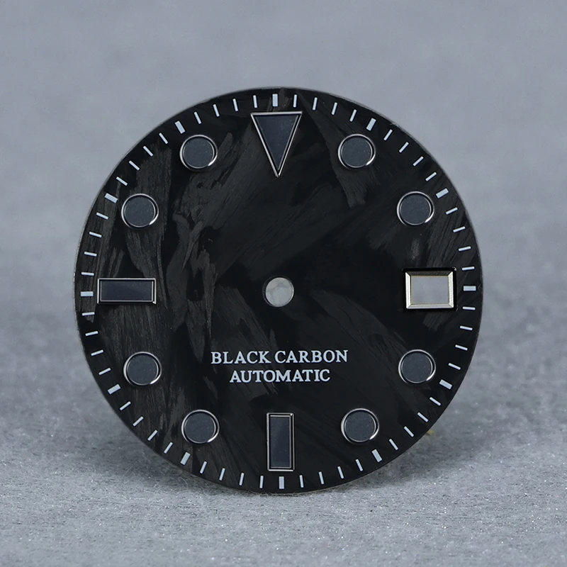 

Black carbon fiber YM dial, 28.5 mm black smoke deep green lume NH35 Mod