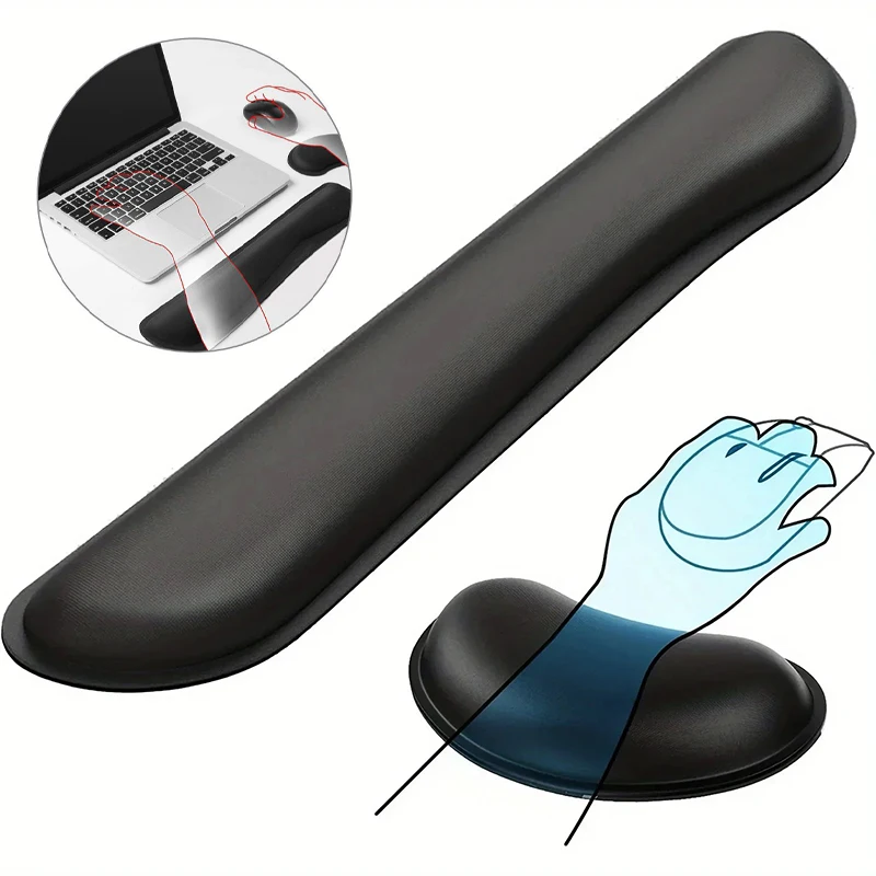 Mousepad Ergonomic Keyboard Mouse Wrist Rest Office Typing Protection Relax Wrist Memory Foam Mouse Pad Computer Laptop Desk Mat